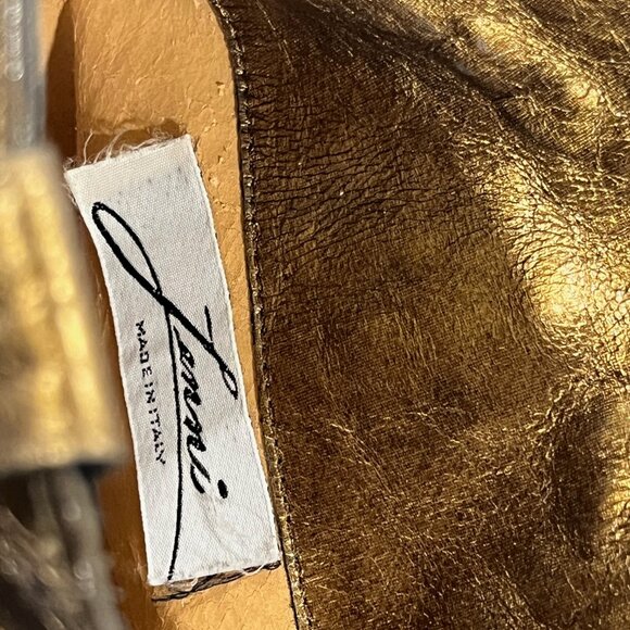 VTG LENNI Leather Low-Heel Western Boot Golden Color with Cut-Out Design 6.5 B - Picture 11 of 13